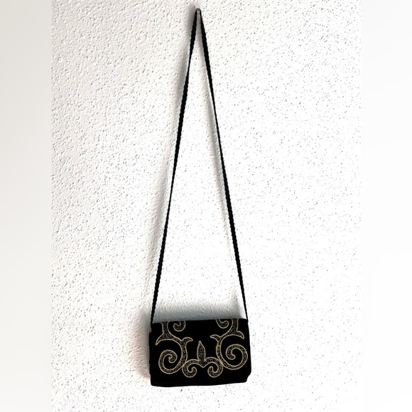 GIVENCHY PARIS Vintage Embroidered Velvet Leather Clutch Evening Shoulder Bag - Picture 13 of 14